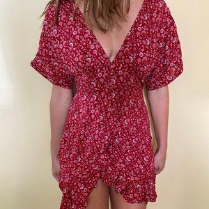 Red Floral Princess Polly Dress
